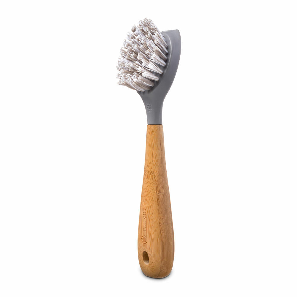 Full Circle Home Spülbürste Tenacious C, Reinigungsbürste, Bambus, Recycling-Kunststoff, Grau, FC17130GY