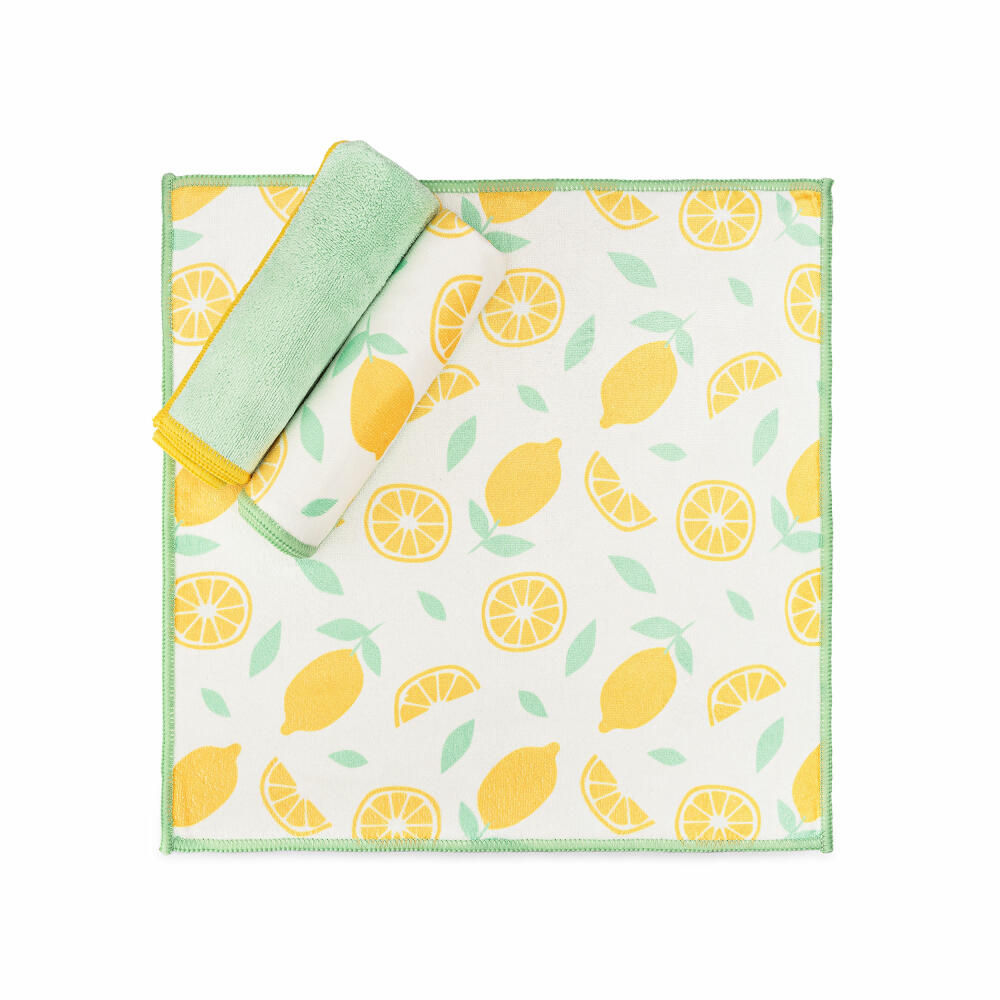 Full Circle Home Mikrofasertücher Renew 3er Set, Geschirrtücher, Recycling-Kunststoff, Citrus, 30 x 30 cm, FC20202C