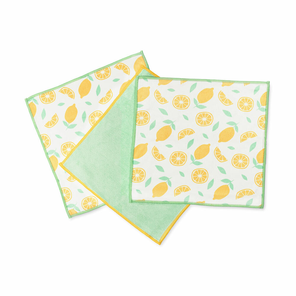 Full Circle Home Mikrofasertücher Renew 3er Set, Geschirrtücher, Recycling-Kunststoff, Citrus, 30 x 30 cm, FC20202C