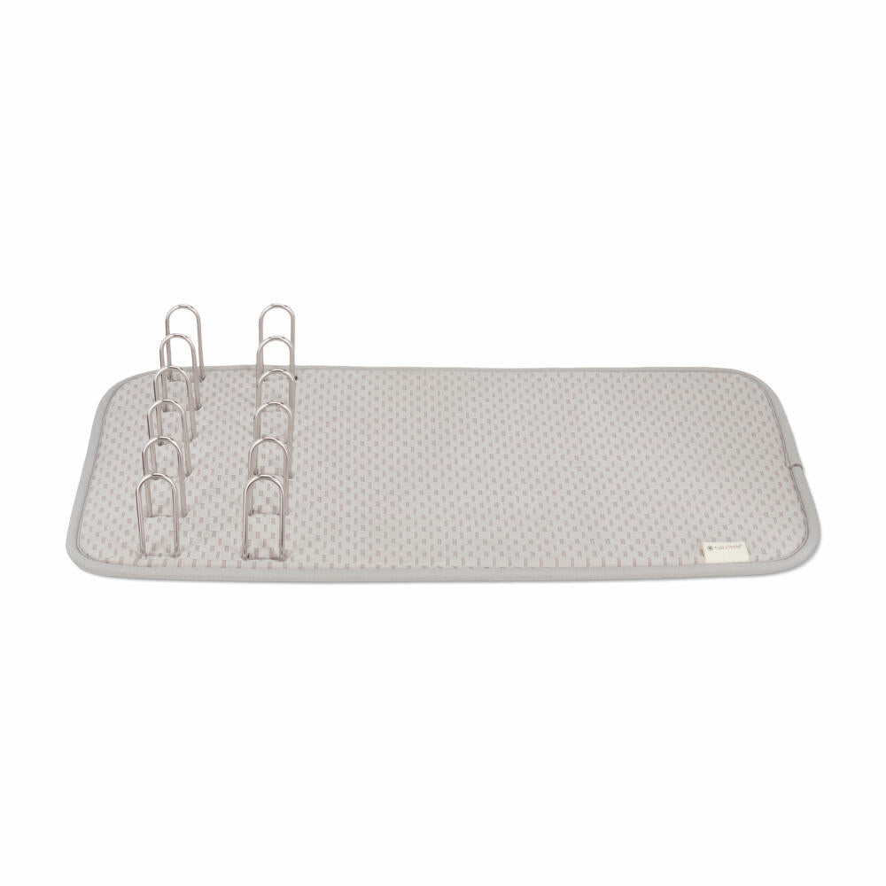 Full Circle Home Shape-Shifter Dish Drainer with Microfiber Mat, Stainless Steel, Gray, FC20402GY
