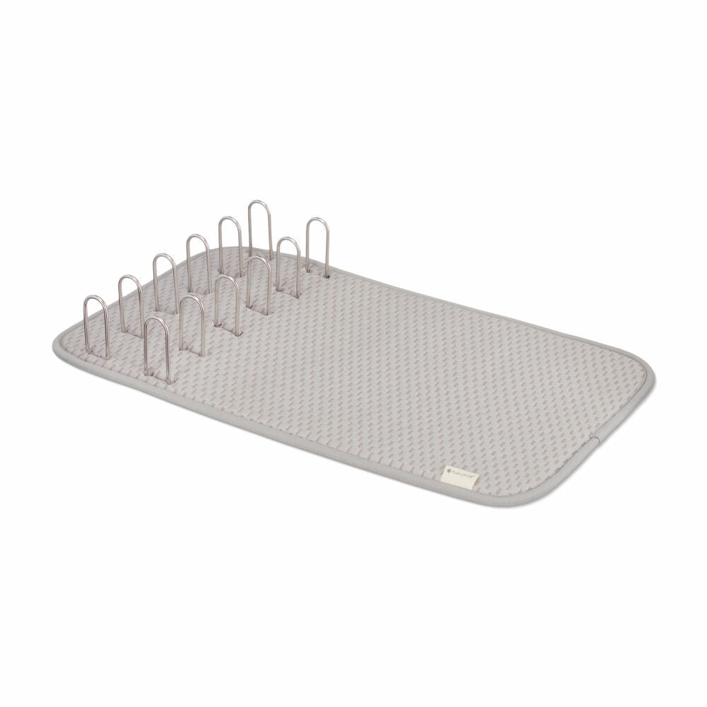 Full Circle Home Shape-Shifter Dish Drainer with Microfiber Mat, Stainless Steel, Gray, FC20402GY