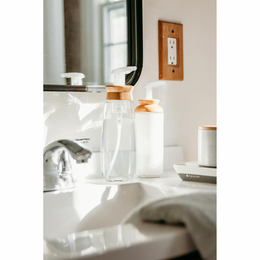 Full Circle Home Seifenspender Soap Opera, Dosierspender, Glas, Bambus, 350 ml, FC21142W