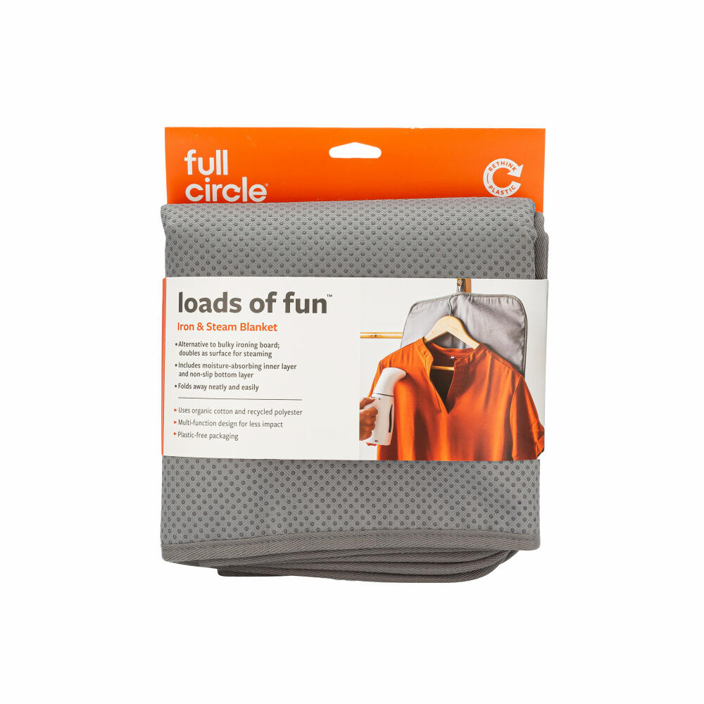 Full Circle Home Bügeltuch Loads of Fun, Bügelunterlage, Dampfunterlage, Polyester, Baumwolle, 46 x 91 cm, FC21504GY