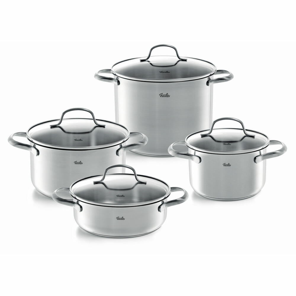 Fissler Topfset San Francisco 4-tlg., Töpfe mit Glasdeckel, Edelstahl 18/10, 040-113-04-000