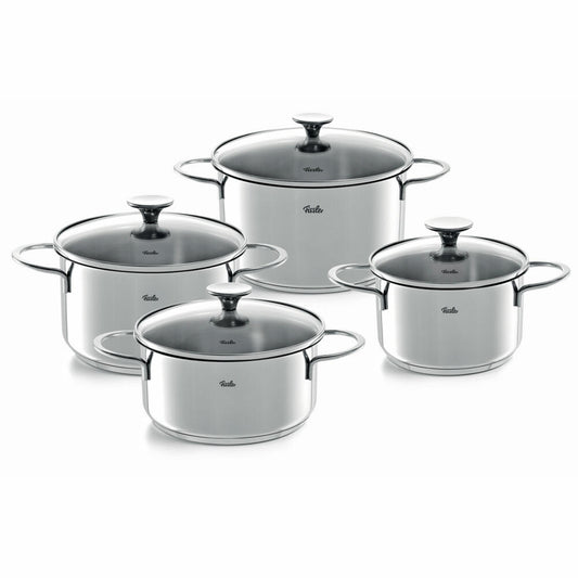 Fissler pot set Copenhagen 4-piece cooking pot set, glass lid, stainless steel 18/10, 040-114-04-000
