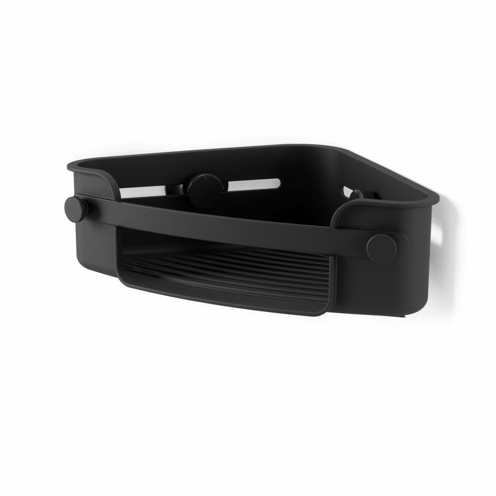 Umbra Flex shower shelf, corner shower shelf with gel lock, plastic, black, 1004435-040