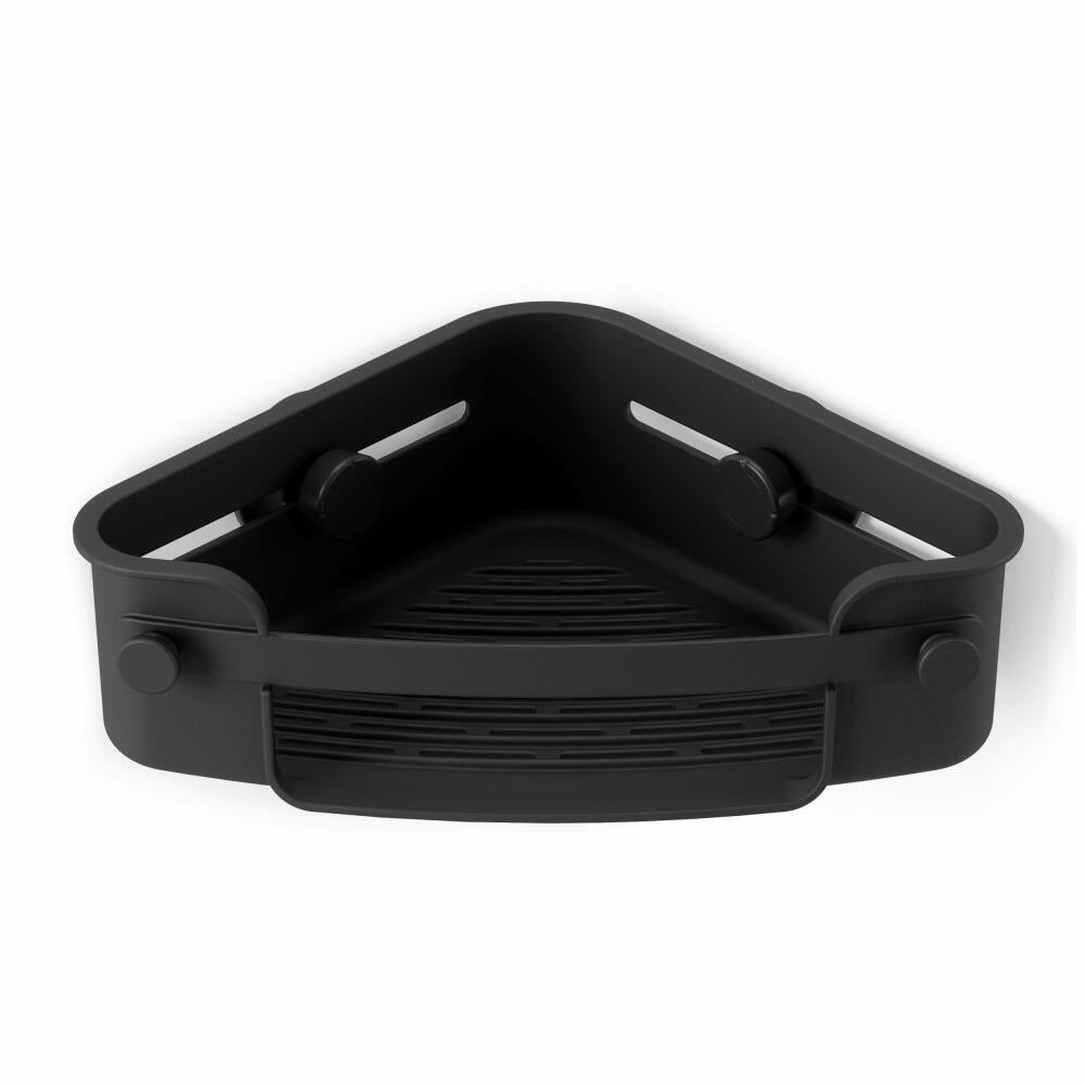 Umbra Flex shower shelf, corner shower shelf with gel lock, plastic, black, 1004435-040