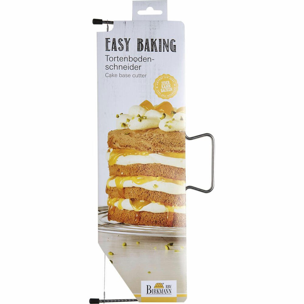 Birkmann Easy Baking Tortenbodenschneider, Tortenboden Schneider, Backzubehör, Edelstahl, 30 cm, 429383