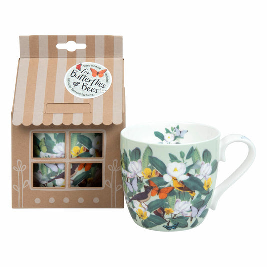 Könitz Becher Magnolia Bloom - Binny Talib, Tasse mit Blumensamen, Bone China, 425 ml, 11 5 057 2740
