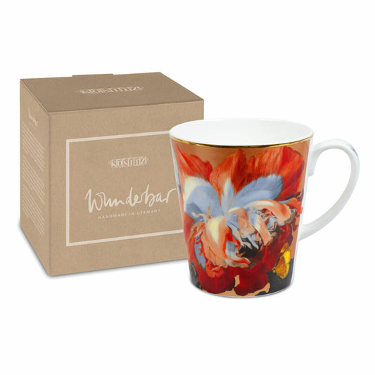 Könitz Becher Wunderbar Flourish - Poppy, Tasse mit Geschenkbox, Bone China, 600 ml, 11 5 255 2759