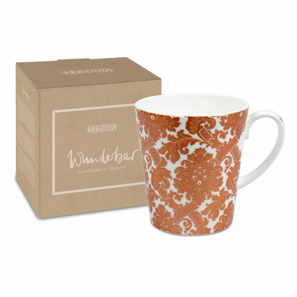 Könitz Becher Wunderbar Copper Lace, Tasse mit Geschenkbox, Bone China, 600 ml, 11 5 255 2748