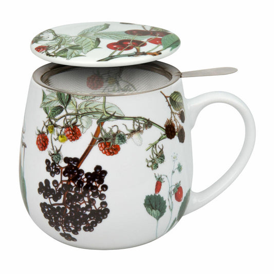 Könitz Mug with strainer and lid My Favourite Tea Fruits, tea mug, cup, porcelain, 420 ml, 11 5 143 2139