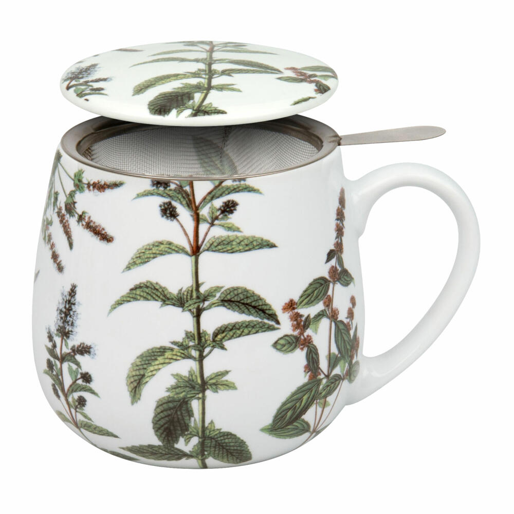 Könitz Mug with strainer and lid My Favourite Tea Peppermint, tea mug, cup, porcelain, 420 ml, 11 5 143 2133