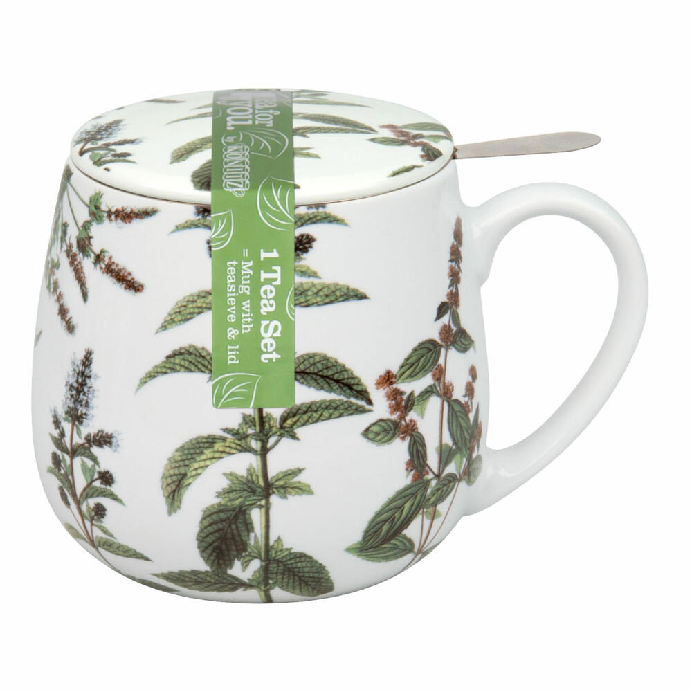 Könitz Mug with strainer and lid My Favourite Tea Peppermint, tea mug, cup, porcelain, 420 ml, 11 5 143 2133