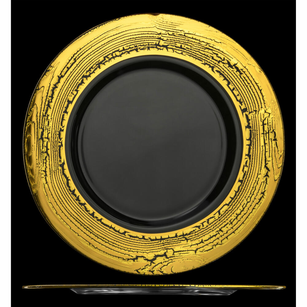 Eisch Teller Goldleaf Gold, Dekoteller, Servierteller, Glas, Gold, 32 cm, 77551632