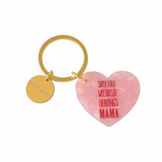 Gift Company Keyring Heart Mama, Key Club by GC, Pendant, Acrylic, Pink, 7.8 cm, 1051001012