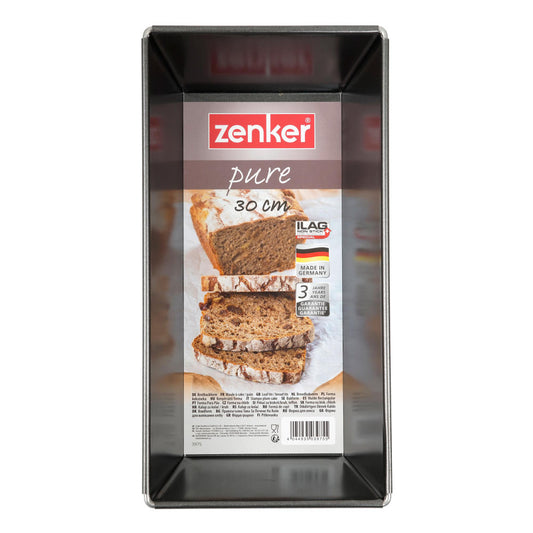 Zenker Pure Brotbackform, Brot Form, Backform, Kuchenform, Ilag Special, Schwarz, L 30 cm, 3975