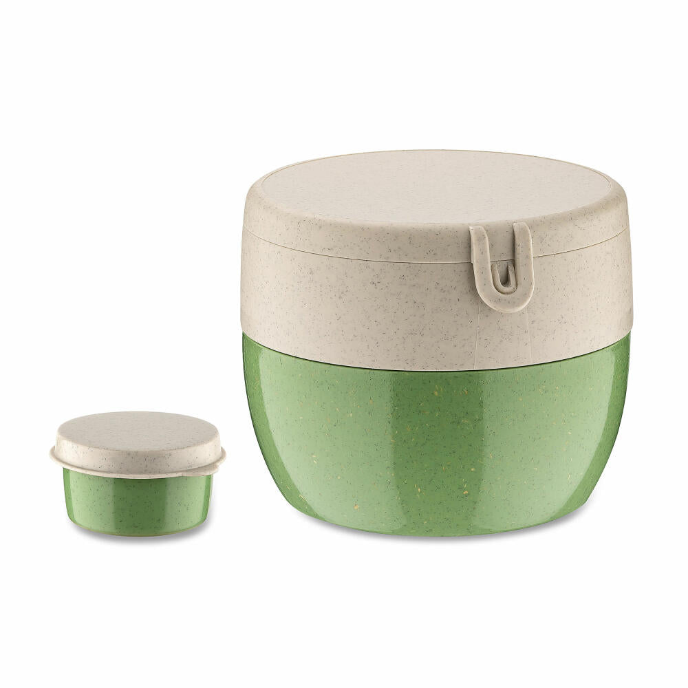 Koziol Bentobox Bentobox M, Lunchbox, Kunststoff-Holz-Mix, Nature Leaf Green, 7197703