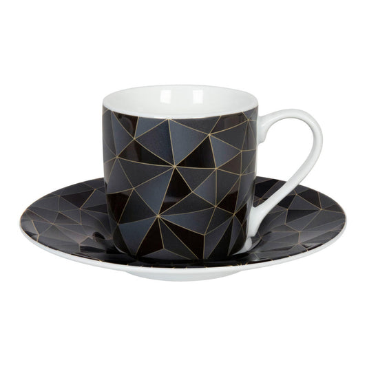 Könitz Espressotasse mit Untertasse Shades of black, Kaffeetasse, Espressobecher, Porzellan, 85 ml, 11 5 053 2631