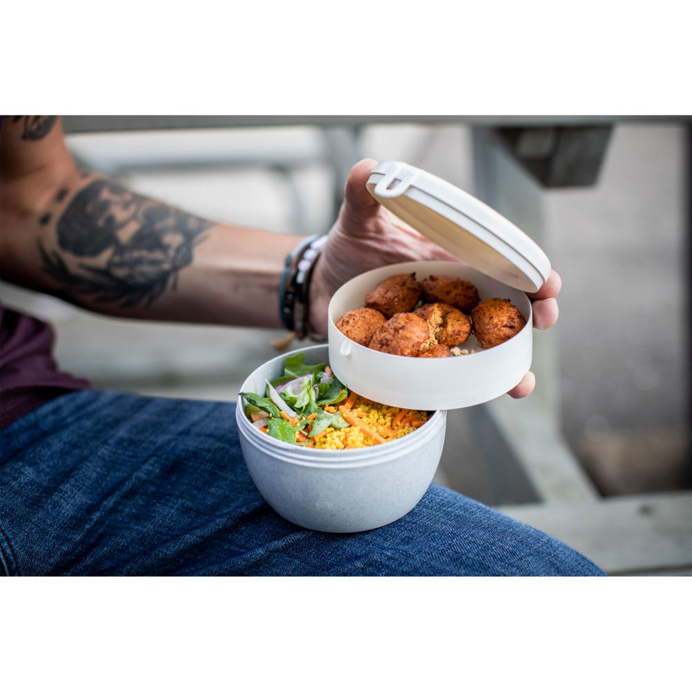 Koziol Bentobox M, Bento Box, Food Container, Lunch Box, Thermoplastic, Organic Blue, 3-piece, 3197671