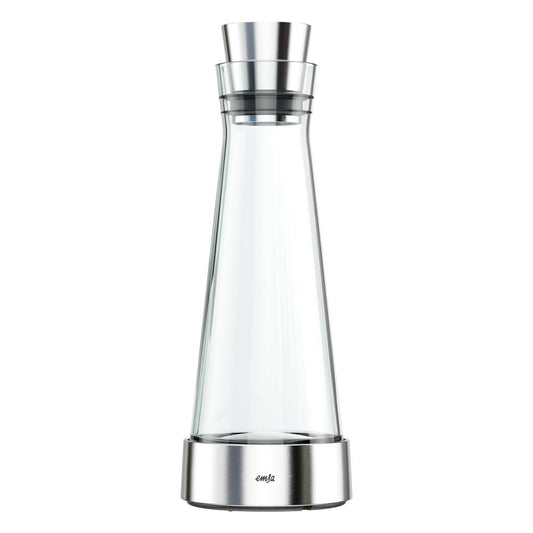 Emsa Flow Slim Karaffe, Wasserkaraffe, Krug, Glas / Edelstahl, 1 L, 514233