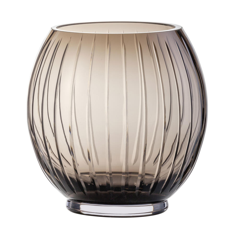 Zwiesel Glas Handmade Vase Signum Smoky Brown round, decorative vase, glass vase, 19 cm, 122252