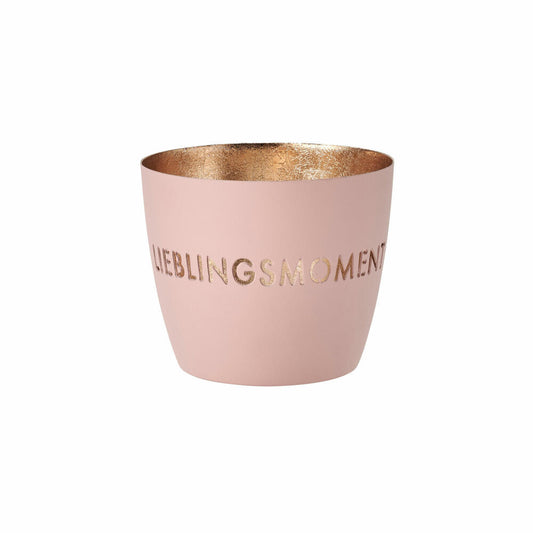 Gift Company Windlicht Madras Lieblingsmoment M, Teelichthalter, Kerzenhalter, Eisen, Blush, Gold, 8.5 cm, 1064104062