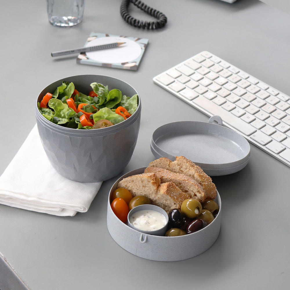 Koziol Bentobox Club, Bento Box, Food Container, Lunch Box, Thermoplastic, Organic Concrete Grey, 3198672