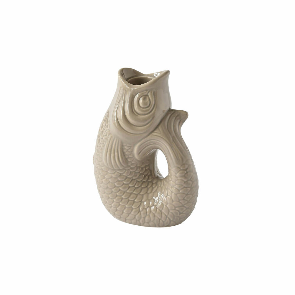 Gift Company candle holder Monsieur Carafon XS, fish-shaped candle holder, stoneware, sandstone, 12.7 cm, 1055302029