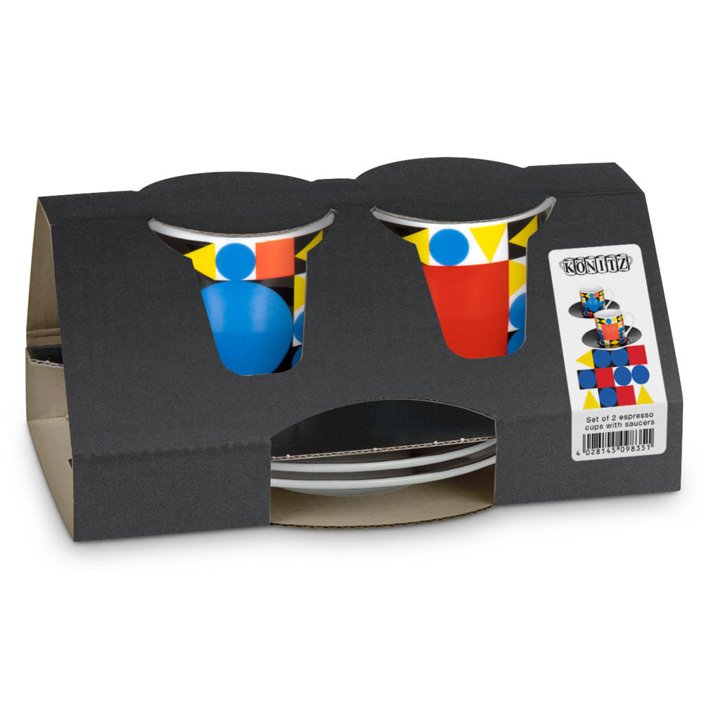 Könitz Bauhaus By Typoly Espresso, 2er Set, Espressotasse, Tasse, Becher, Porzellan, 65 ml, 11 5 054 2365