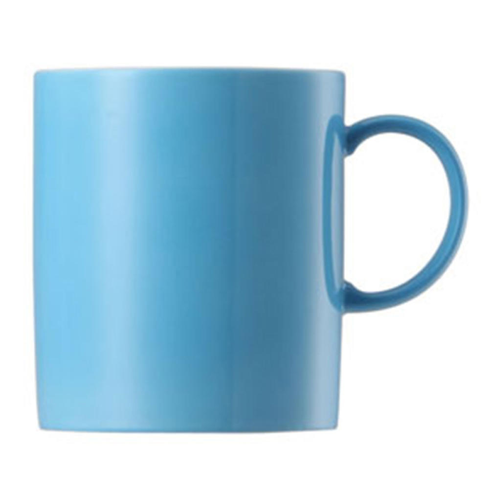 Thomas Sunny Day Becher mit Henkel, Kaffeetasse, Porzellan, Waterblue / Blau, Spülmaschinenfest, 300 ml, 15505