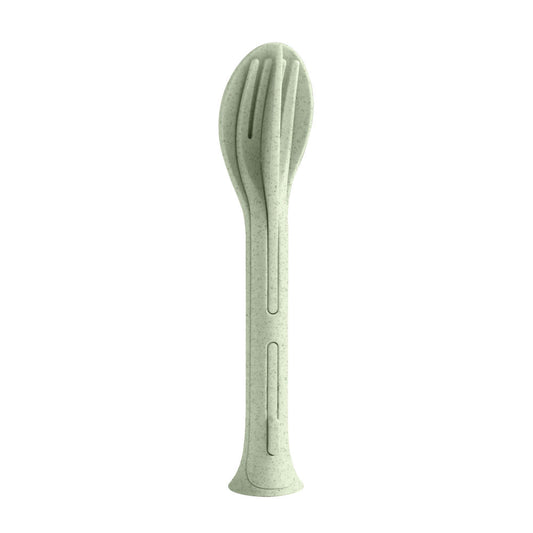 Koziol Besteck-Set 3-teilig Klikk Pocket, Besteckset, To Go Besteck, Thermoplastischer Kunststoff, Organic Green, 4036668