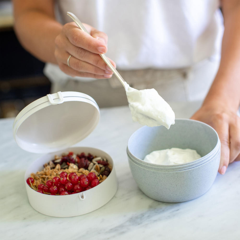 Koziol Bentobox M, Bento Box, Food Container, Lunch Box, Thermoplastic, Organic Blue, 3-piece, 3197671