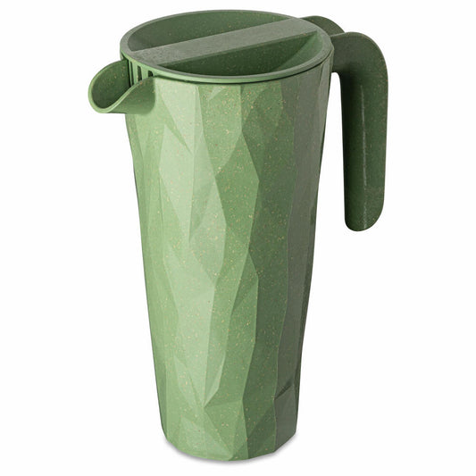 Koziol Superglas Kanne Club Pitcher, Wasserkrug, Karaffe, Kunststoff-Holz-Mix, Nature Leaf Green, 1.5 L, 7687703