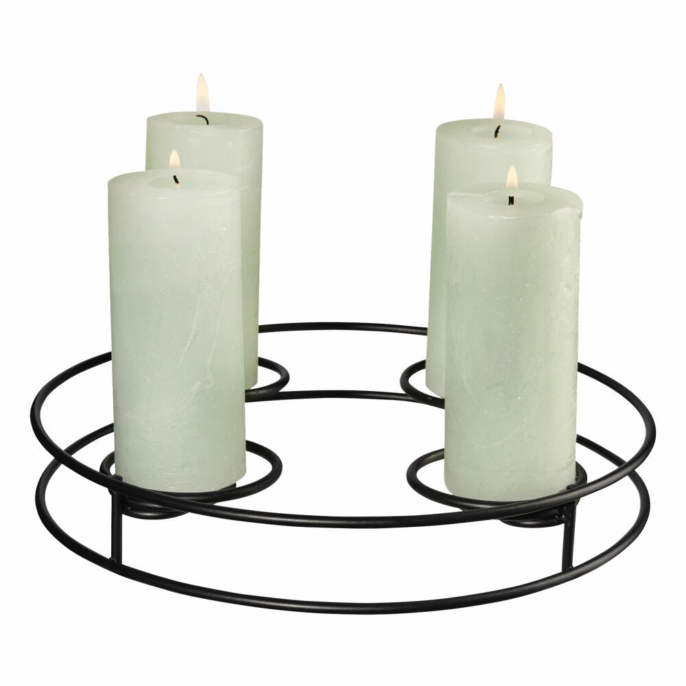 ASA Selection candle Kerzenständer rund, Kerzenhalter für diverse Größen, Metall, beschichtet, Schwarz matt, D. 24.5 cm, 99500950