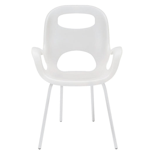 Umbra Furniture Oh Stuhl, Sitzgelegenheit, Formschalensitz, Pulverlackbeschichteter Stahl, Nylon Füße, Weiß, 320150660