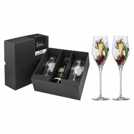 Eisch Champagnerglas 2er Set Cuvée Sky Sensis plus, Schaumweinglas, Kristallglas, 260 ml, 25183070