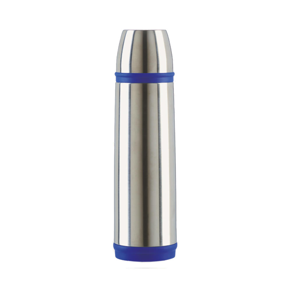 Emsa Captain Isolierflasche, Edelstahl / Blau, 0.7 L, Teekanne, Kaffeekanne, 502473