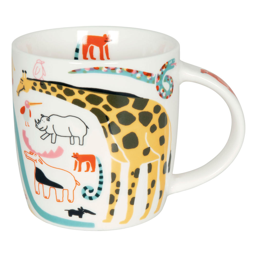 Könitz Katja Großkinsky Giraffe & Co Becher, Tasse, Kaffeebecher, Teetasse, Bone China, 250 ml, 11 7 275 2404