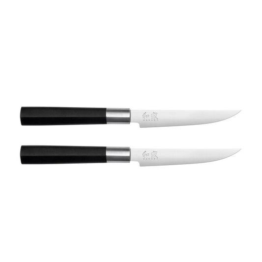 Kai Wasabi Black Messer-Set, 2er Set, Steakmesser, Grillmesser, Fleischmesser, Edelstahl, 12 cm, 67S-400