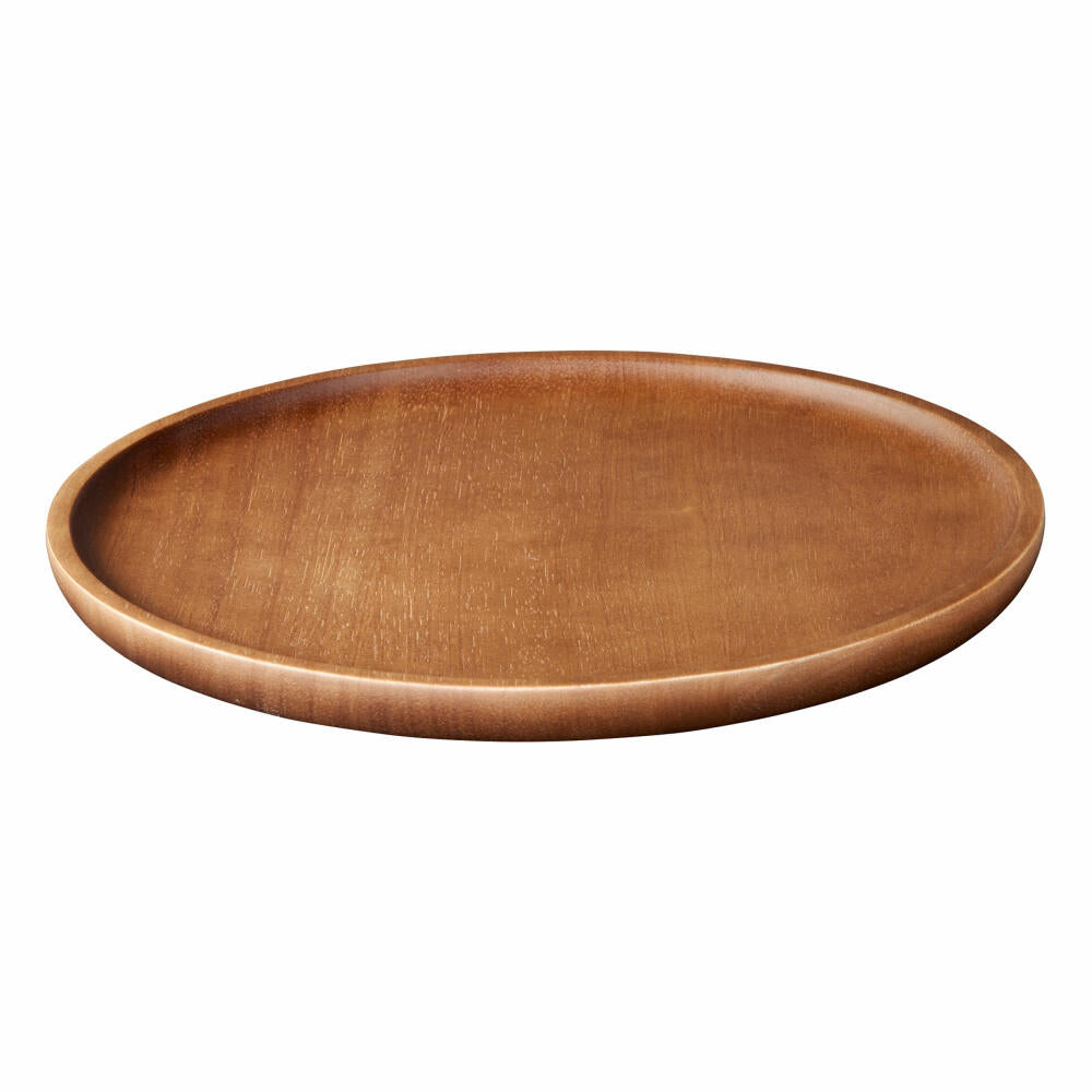 ASA Selection wood wooden plate solid acacia, decorative plate, plate, bowl, acacia wood, brown, D 25 cm, 93900970