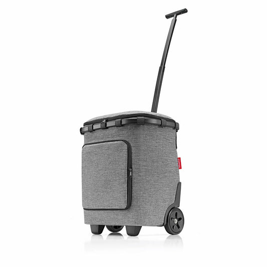 reisenthel carrycruiser plus, shopping trolley with thermal compartment, shopping basket, made of recycled PET, Frame Twist Silver, 46 L, OF7052