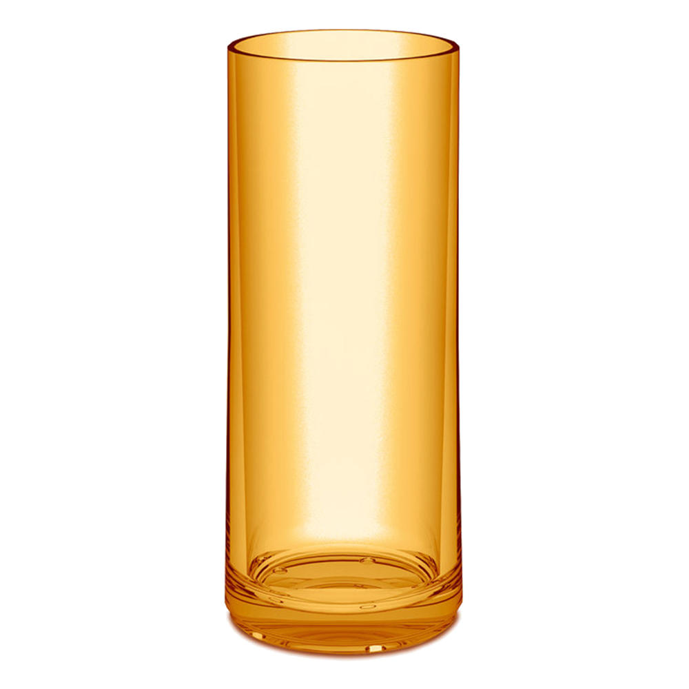 Koziol Cheers No. 3 Longdrink Glas, Cocktailglas, Trinkbecher, Trinkglas, Kunststoff, Transparent Amber, 250 ml, 3407651