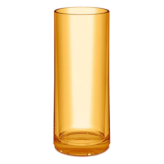 Koziol Cheers No. 3 Longdrink Glas, Cocktailglas, Trinkbecher, Trinkglas, Kunststoff, Transparent Amber, 250 ml, 3407651