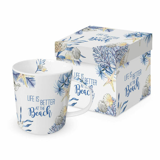 PPD Ocean Life is better Trend Mug, in Geschenkbox, Tasse, Teetasse, Kaffee Becher, 350 ml, 604391