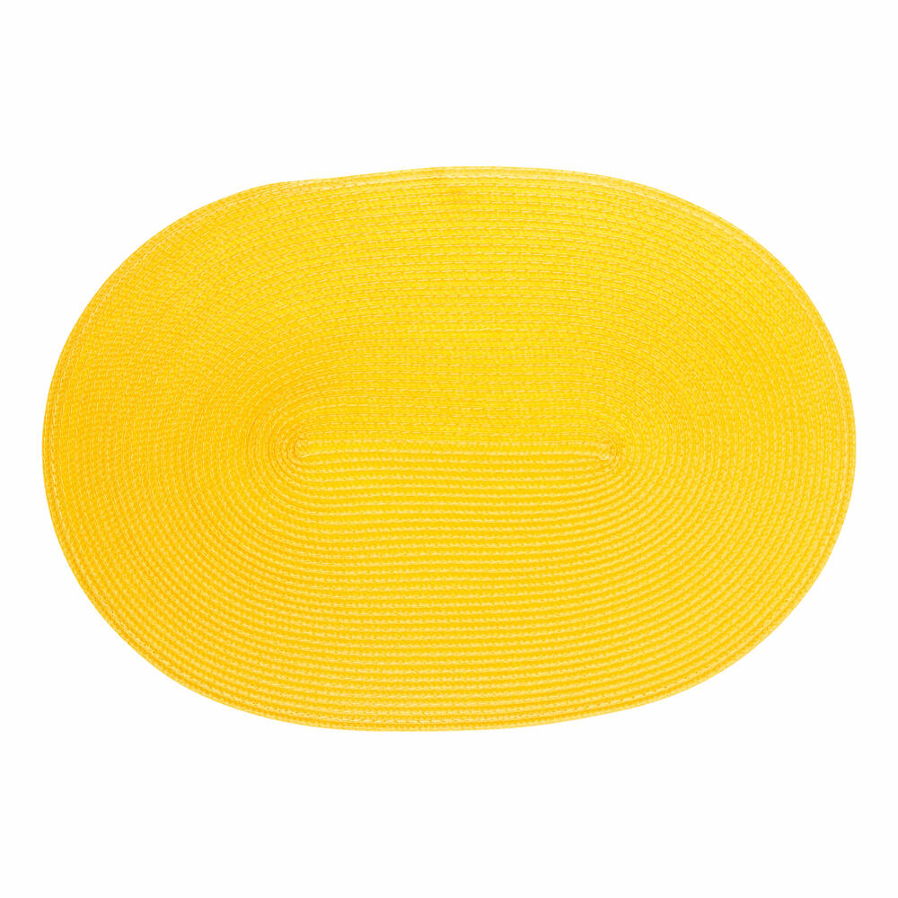 Continenta Tischset Oval, Platzset, Platzdecke, Platzmatte, Untersetzer, Kunststoff, 45 x 31 cm, Gelb, 6607