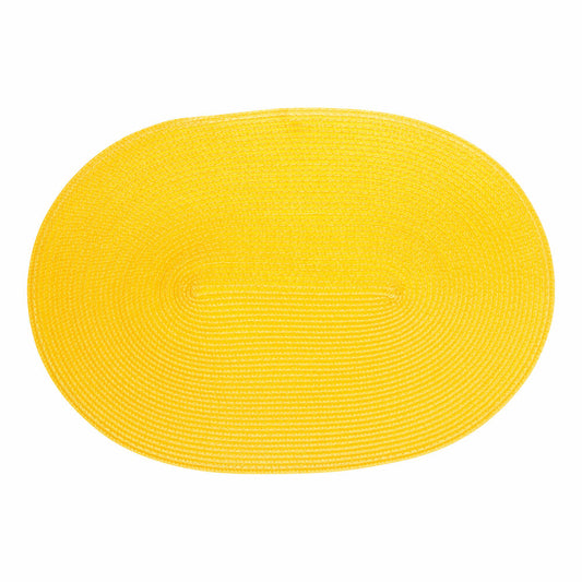 Continenta Tischset Oval, Platzset, Platzdecke, Platzmatte, Untersetzer, Kunststoff, 45 x 31 cm, Gelb, 6607