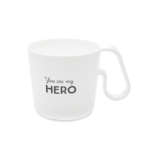 Koziol Henkeltasse Maxx You Are My Hero, Tasse, Becher, Henkelbecher, Thermoplastischer Kunststoff, Cotton White, 3472525