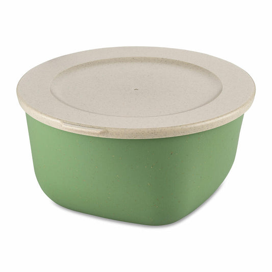 Koziol Dose Connect Box mit Deckel, Schüssel, Schale, Kunststoff-Holz-Mix, Nature Leaf Green, 2 L, 7871703