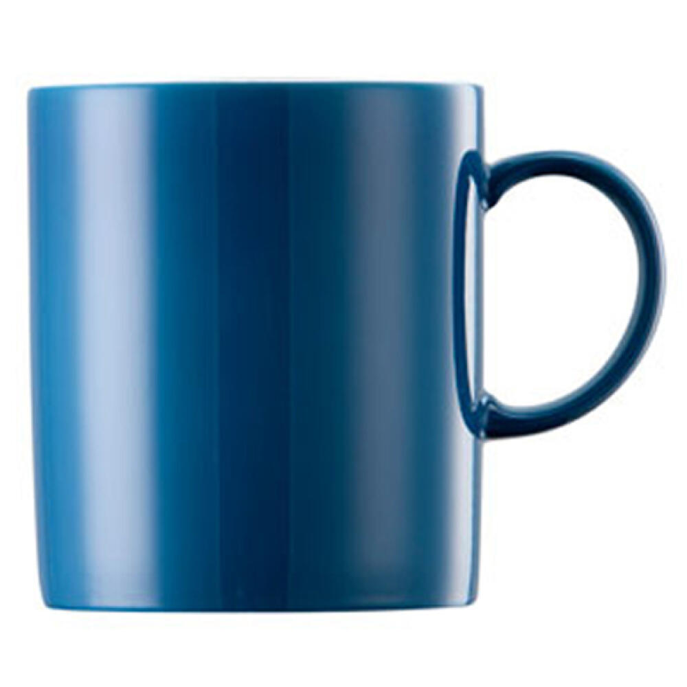Thomas Sunny Day Becher mit Henkel, Kaffeetasse, Porzellan, Petrol Blue / Blau, Spülmaschinenfest, 300 ml, 15505